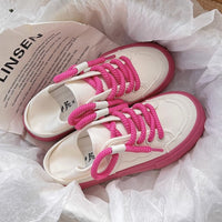 Damen Sneakers mit innovativen, strukturierten Schnürsenkeln – Magenta