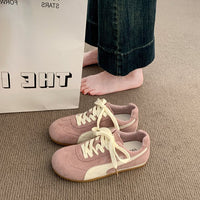 Damen Sportliche Sneakers aus hochwertigem Wildleder mit atmungsaktiver Sohle – Rosarot