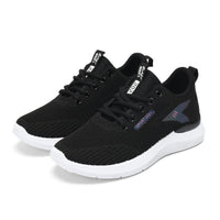 Damen Sportliche Atmungsaktive Sneakers mit flexiblem Mesh-Obermaterial – Schwarz