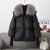 Lucyna - Elegante Jacke mit Pels – Schwarz