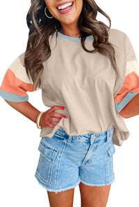 Heidi Mode | Farblich passendes T-Shirt mit Rundhalsausschnitt aus Baumwolle – Khaki