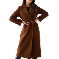 Warmer Wintermantel für Damen | Lang – Braun