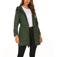 Regenjacke Damen Lang Mit Kapuze | Wetterfest & Kombinierbar – Grün