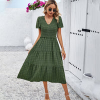 Lola | Figurbetontes Polka Dot Kleid – Grün