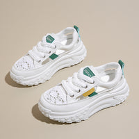 Damen modische Sneakers mit luftigen Einsätzen und komfortabler Dämpfung – Weiß
