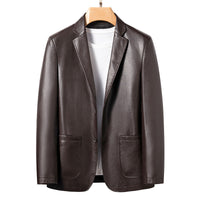 Enzo | Herren Öko-Leder Blazer – Kaffee