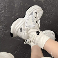 Damen Sportliche Laufschuhe mit atmungsaktiver Mesh-Oberfläche und dämpfender Sohle – Weiß