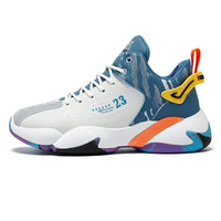 Damen Hochgeschnürte Sport Sneakers mit stoßdämpfendem Design und stylishem Obermaterial – Weißblau