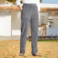 Sommerhose für Damen – Elegante Luftige Hose mit Gummibund – Grau