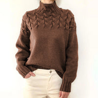 DAME PULLOVER MIT HOHEM KRAGEN | ELEGANTER KOMFORT STIL – Khaki
