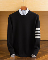 BENJAMIN - ENGER STRICKPULLOVER AUS WOLLE – Schwarz