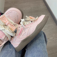 Damen Modische Freizeit Sneakers mit verspielten Applikationen – Rosa