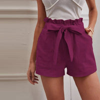 Kika Baumwoll-Leinen-Shorts | Sommerliche Bermudas Damen – Lila