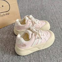 Damen Sneakers mit eleganter Struktur und modischen Details – Rosarot