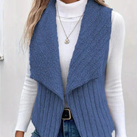 ULRIKA - GESTRICKTE WESTE MIT STRUKTUR – Blau