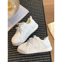 Damen Trendige Sneakers mit atmungsaktiver Mesh-Oberfläche und komfortabler Dämpfung – Cremeweiß