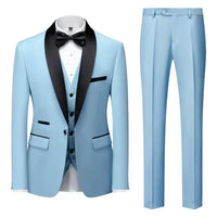 Herren Klassisch Hochzeitsgast Anzug | Slim Fit – Himmelblau / 3 Pcs Satz