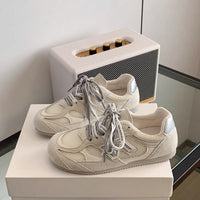 Damen Sportliche Sneaker mit atmungsaktivem Netz-Obermaterial und modischem Design – Graubeige
