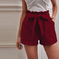 Kika Baumwoll-Leinen-Shorts | Sommerliche Bermudas Damen – Weinrot