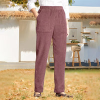 Sommerhose für Damen – Elegante Luftige Hose mit Gummibund – Rot