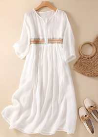 Lina™ - Besticktes Kleid – Weiß