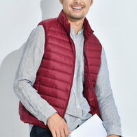 Weste für Herren - Leichte wattierte Sommerjacke für den Sommer – Rot