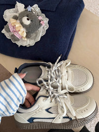 Damen Sneakers mit elastischem Obermaterial und modischem Design – Blau