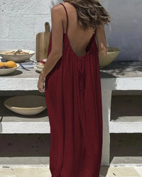 Clara | Damen Maxikleid leicht & modisch geschnitten – Rot