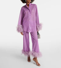 Laila – Feather Collar Set – Violett