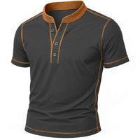 OLIVIER | HENLEY-SHIRT MIT EMBER-DETAIL – Dunkelgrau