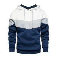 Kai | Colorblock Kapuzenpullover – Weiß - Grau - Blau