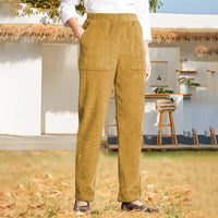 Sommerhose für Damen – Elegante Luftige Hose mit Gummibund – Gelb