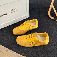 Damen Sportliche Sneakers mit hochwertigem Wildleder und ergonomischem Design – Gelb