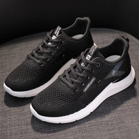 Damen Sportliche Sneakers mit atmungsaktivem Netzdesign und dämpfender Laufsohle – Schwarz