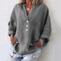 Genesis | V-Ausschnitt Oversized Top – Grau