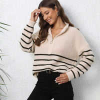 MOCK NECK LANGARM ZIP-UP PULLOVER | MODERNER STIL, KOMFORTABEL, VIELSEITIG – Beige
