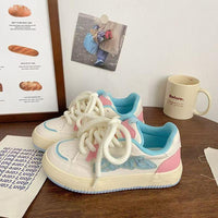 Damen Sportliche Sneaker mit modischen Akzenten und dicker Sohle – Creme