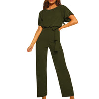 Bianca Modern Jumpsuit | Büro-Gürtel-Design ärmelloser Damen-Sommer-Jumpsuit – DunkelGrün