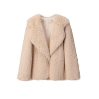Florinda - Luxuriöser Kunstpelzmantel – Beige