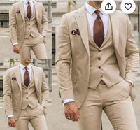 Herrenanzug Slim Fit für Hochzeitsgäste | 3-teilig – Champagner