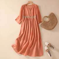 Lina™ - Besticktes Kleid – Orange