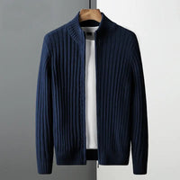 Ovidiu – Gestreifter Strickjacke Mit Reißverschluss – Blau