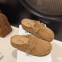 Damen Komfortable Slipper mit elegantem Schnallenverschluss – Khaki