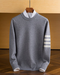 BENJAMIN - ENGER STRICKPULLOVER AUS WOLLE – Grau