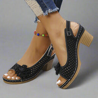 Benigna | Komfort-Sandalen mit Schnalle – Schwarz