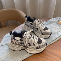 Damen Sportliche Chunky Sneakers mit atmungsaktiver Netzoberfläche – Blau