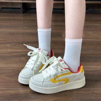 Damen Trendige Sneakers mit verspieltem Design und atmungsaktiver Netzstruktur – Gelb