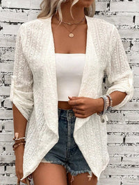 Damen Leichte Schichtenjacke aus atmungsaktiver Struktur – Weiß