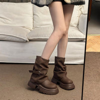 Damen Winterstiefel mit modischem Design und robuster Sohle – Braun