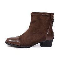 Damen elegante Stiefeletten aus weichem Wildleder mit modischen Akzenten – Braun